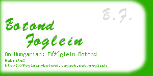 botond foglein business card